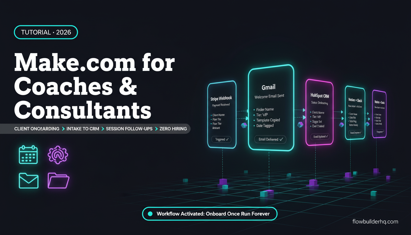 Make.com for Coaches and Consultants: Automate Your Client Workflow Without Hiring