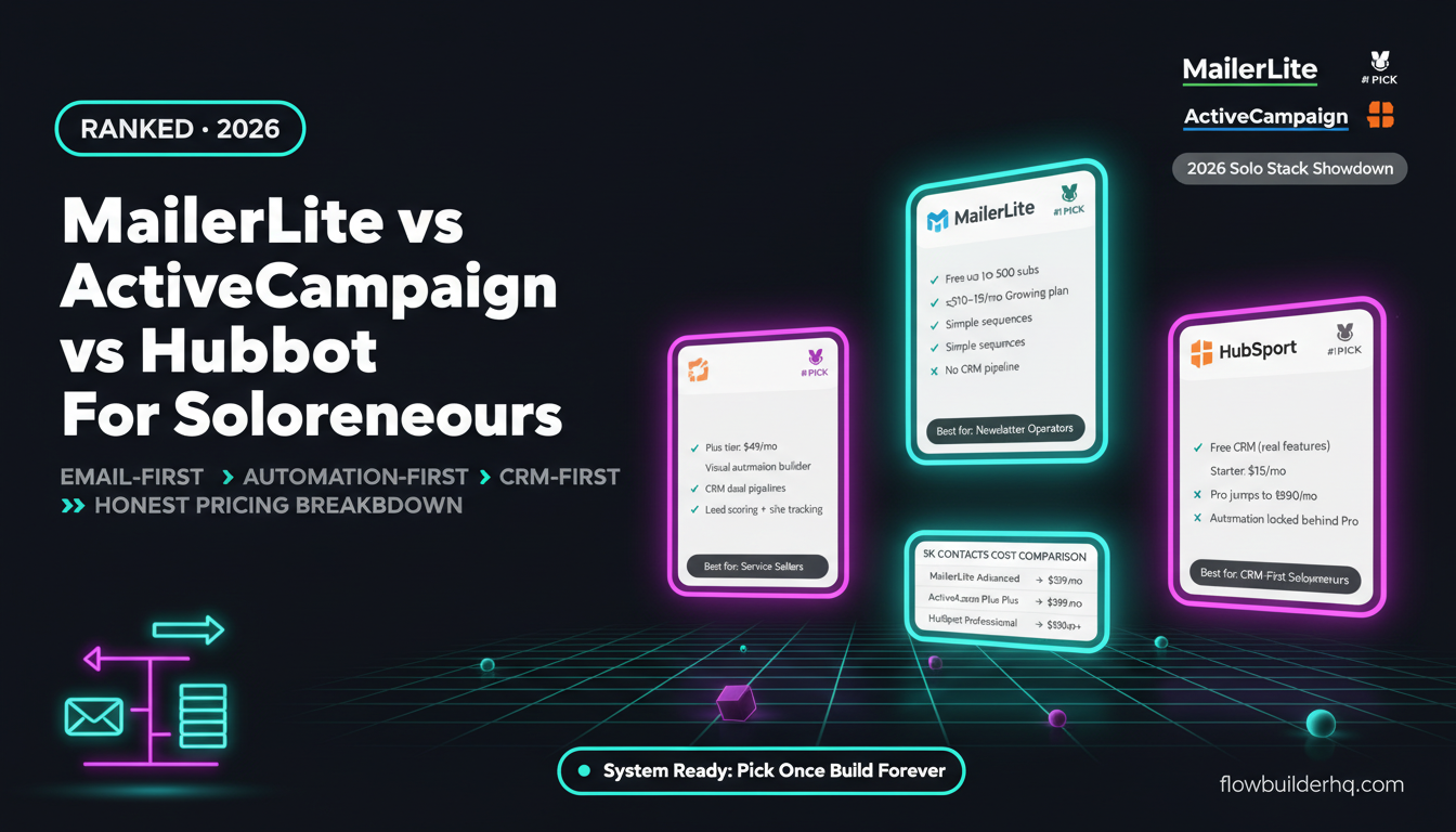mailerlite vs activecampaign vs hubspot for solopreneurs