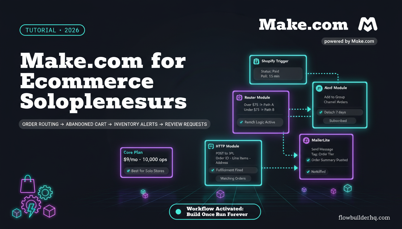 Make.com for Ecommerce Solopreneurs: The Complete Automation Playbook