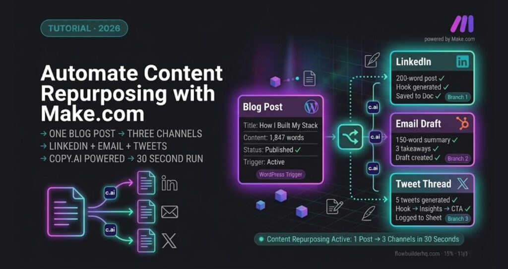 automate content repurposing with make.com