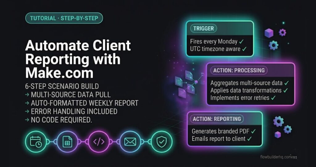 how to automate client reporting with make.com