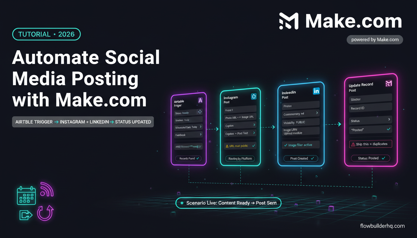 automate social media posting with make.com