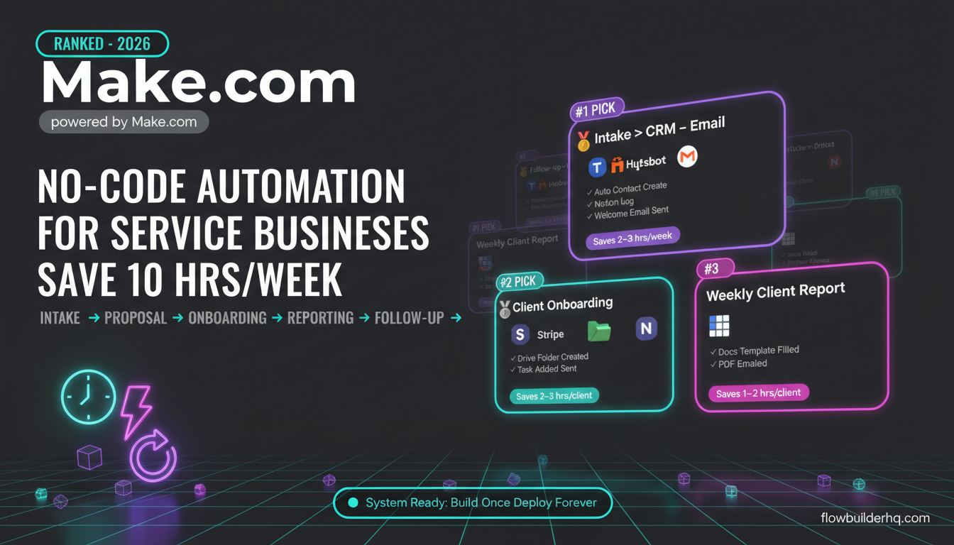 No-Code Automation for Service Businesses: Save 10 Hours a Week With These 7 Workflows
