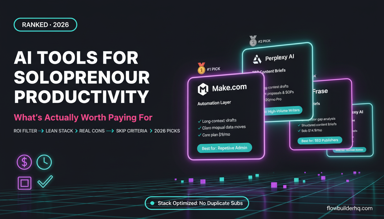 AI Tools for Solopreneur Productivity: What’s Actually Worth Paying For