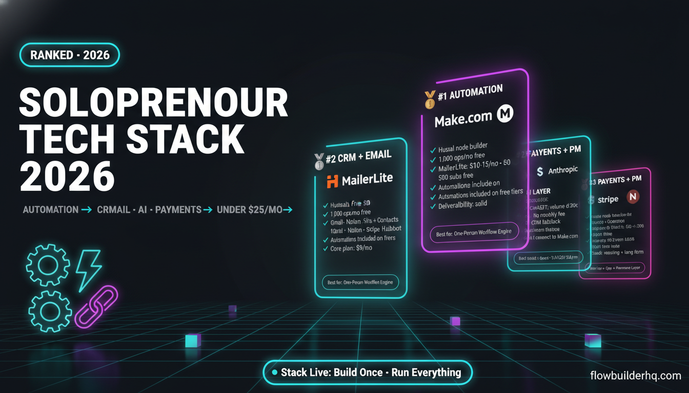 Solopreneur Tech Stack 2026: The Tools That Actually Run a One-Person Business