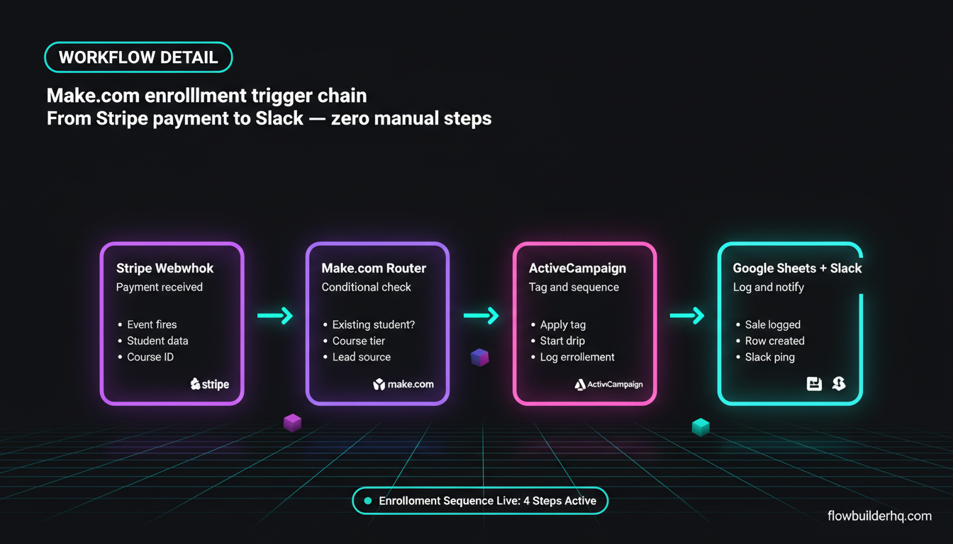 Best automation tools for online course creators who sell without a team — Make.com, Albato, ActiveCampaign, Airtable stack