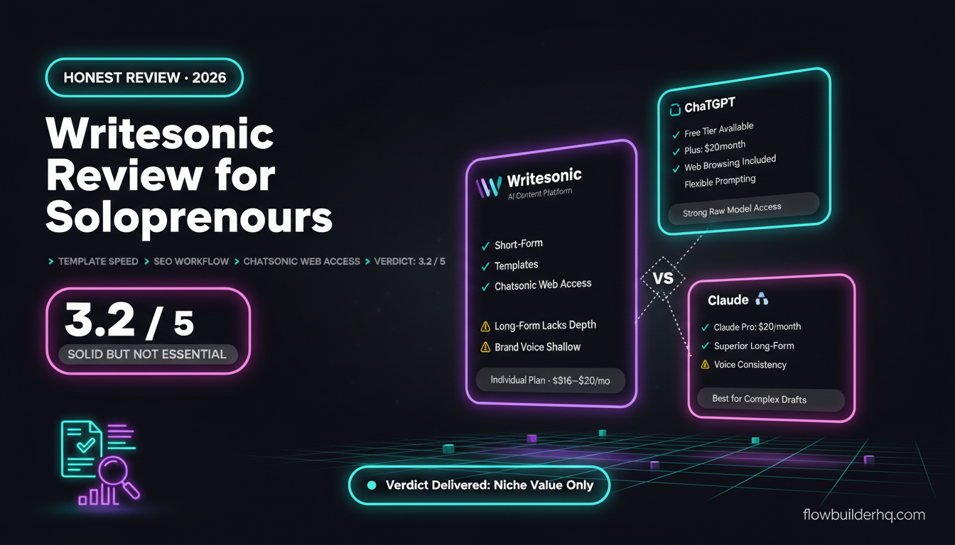 Writesonic Review for Solopreneurs: Does It Still Compete with ChatGPT and Claude?