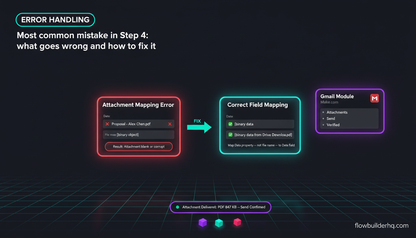 How to automate proposal sending with Make.com — trigger-to-PDF-to-email workflow diagram