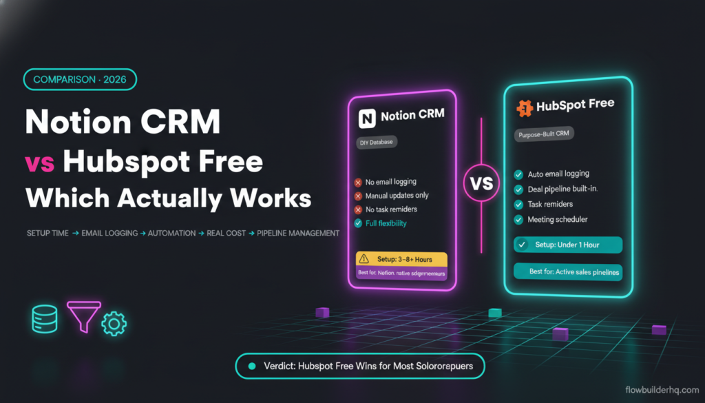 notion crm vs hubspot free for solopreneurs