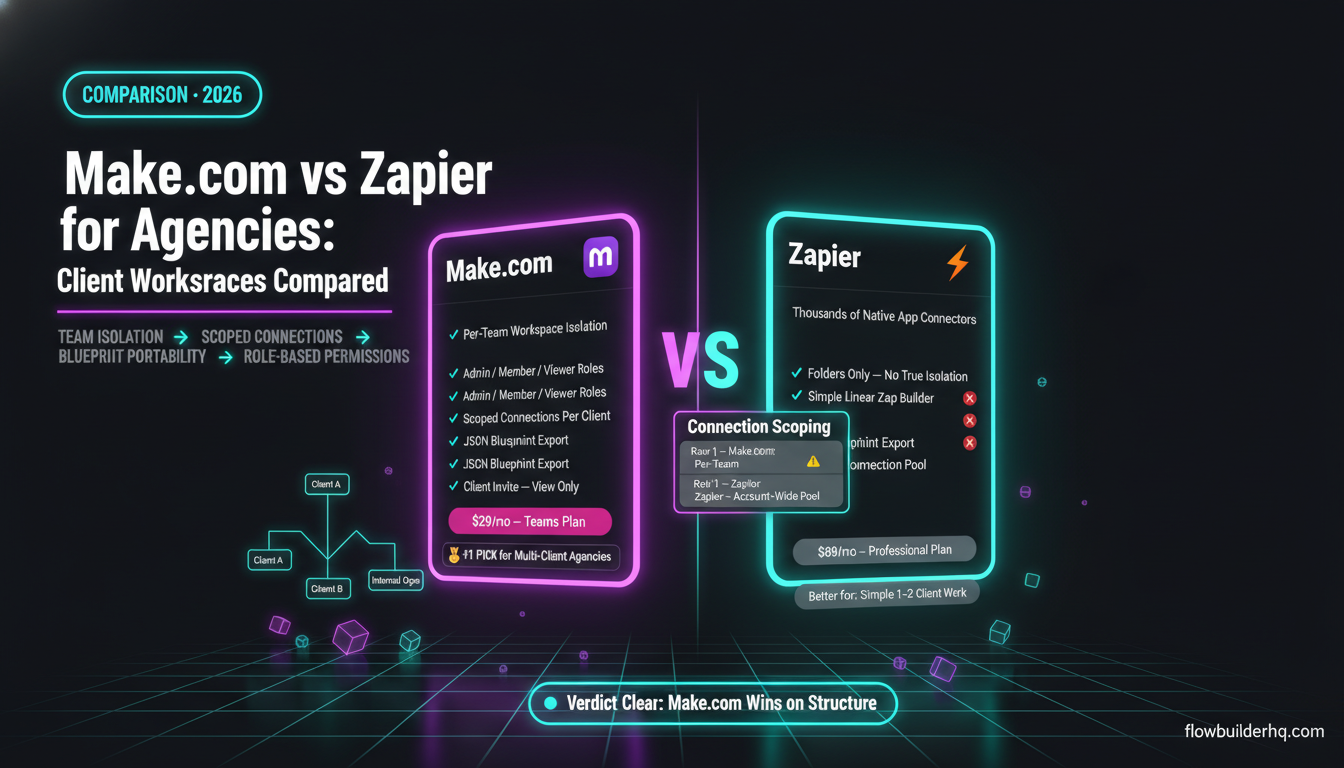 make.com vs zapier for agencies
