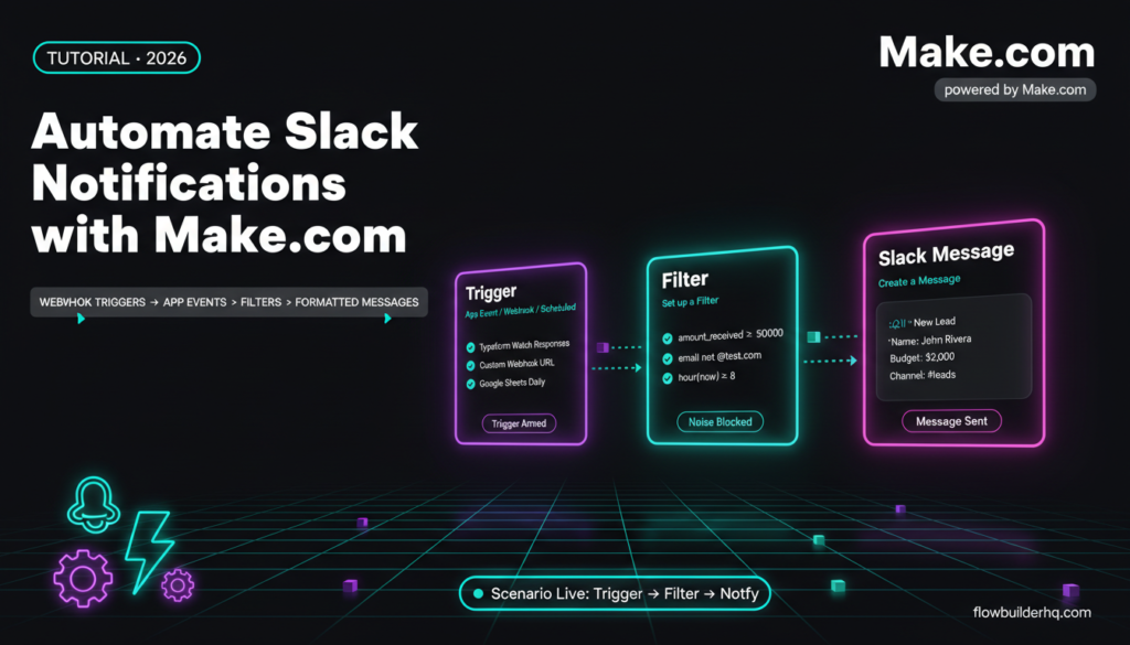 automate slack notifications with make.com
