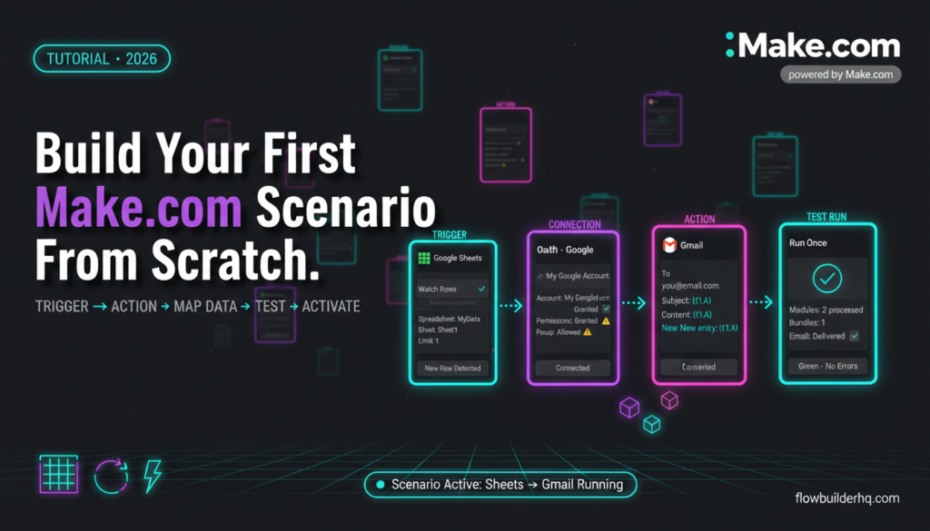 how to build a make.com scenario