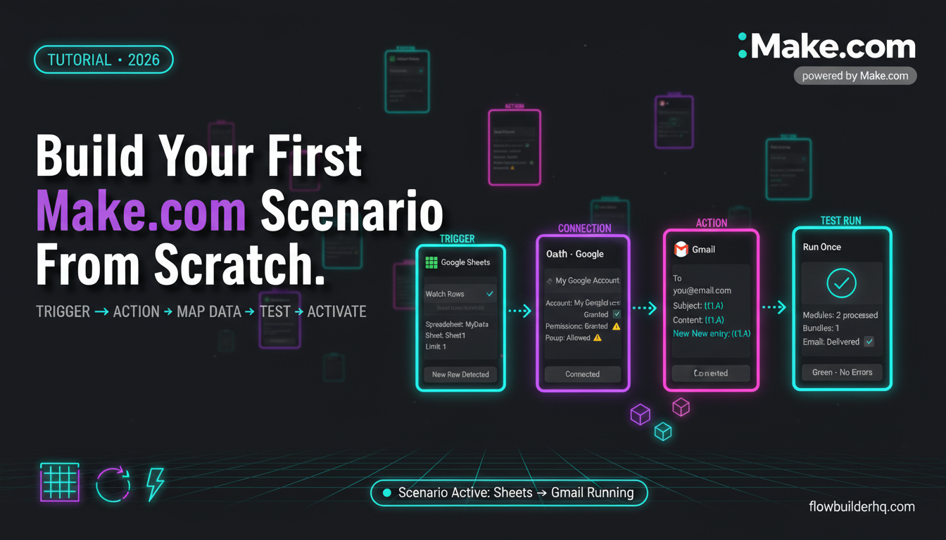 how to build a make.com scenario