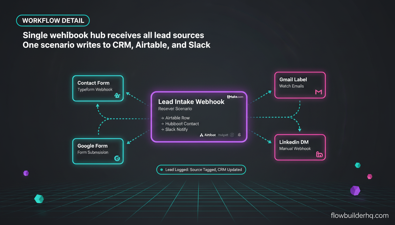 Make.com for virtual assistants — five automated workflow scenarios replacing repetitive task delegation