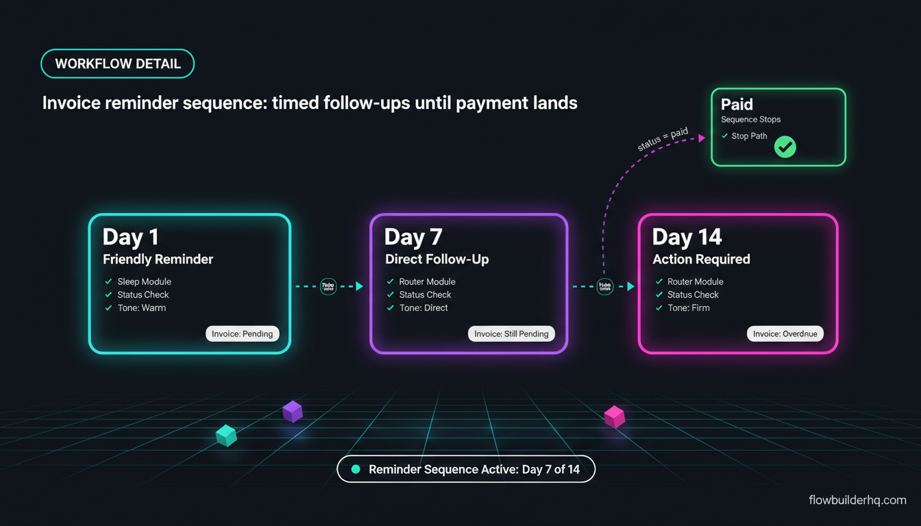 Make.com scenario templates for small business displayed on a workflow canvas