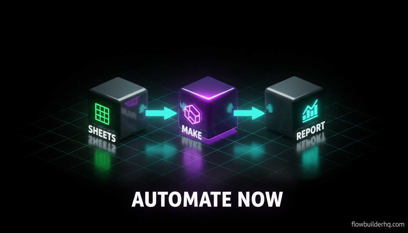 how to automate google sheets reporting with make.com