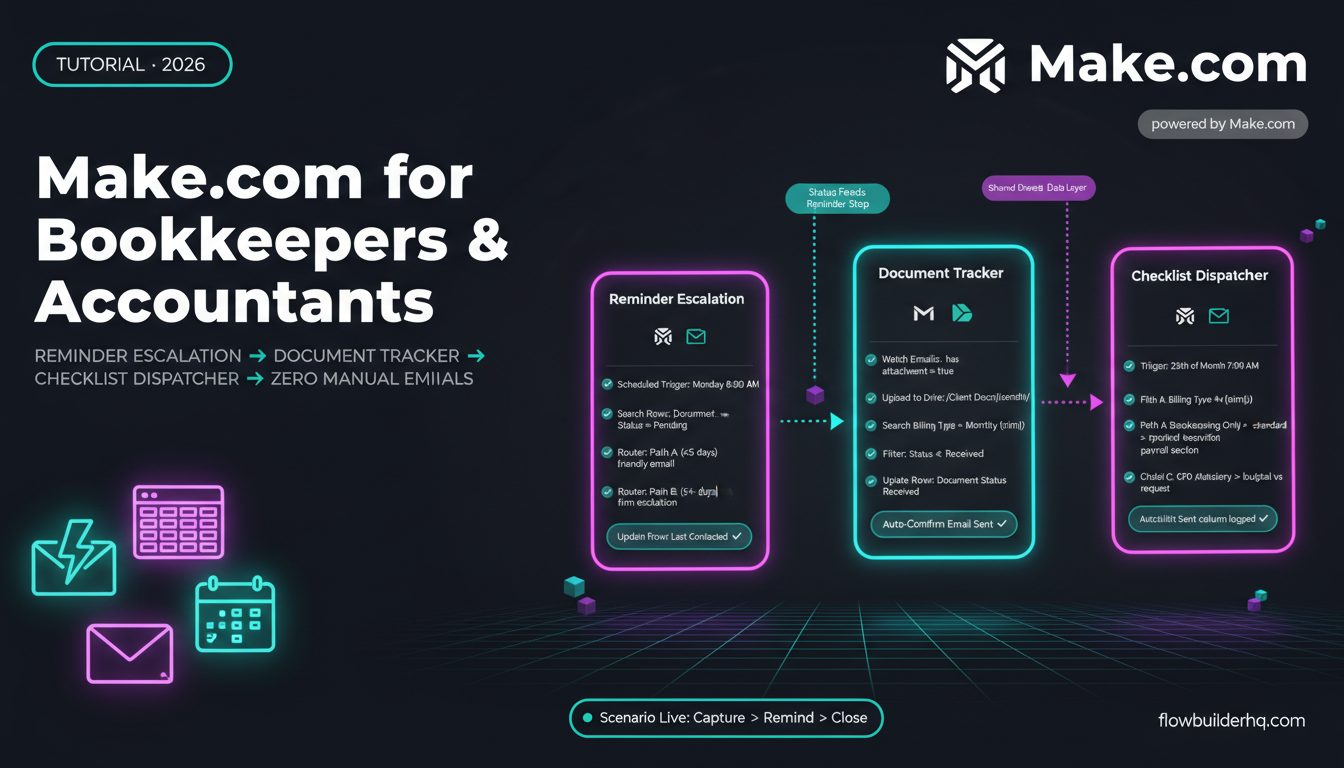 Make.com for Bookkeepers and Accountants: Automate Client Workflows in 3 Steps