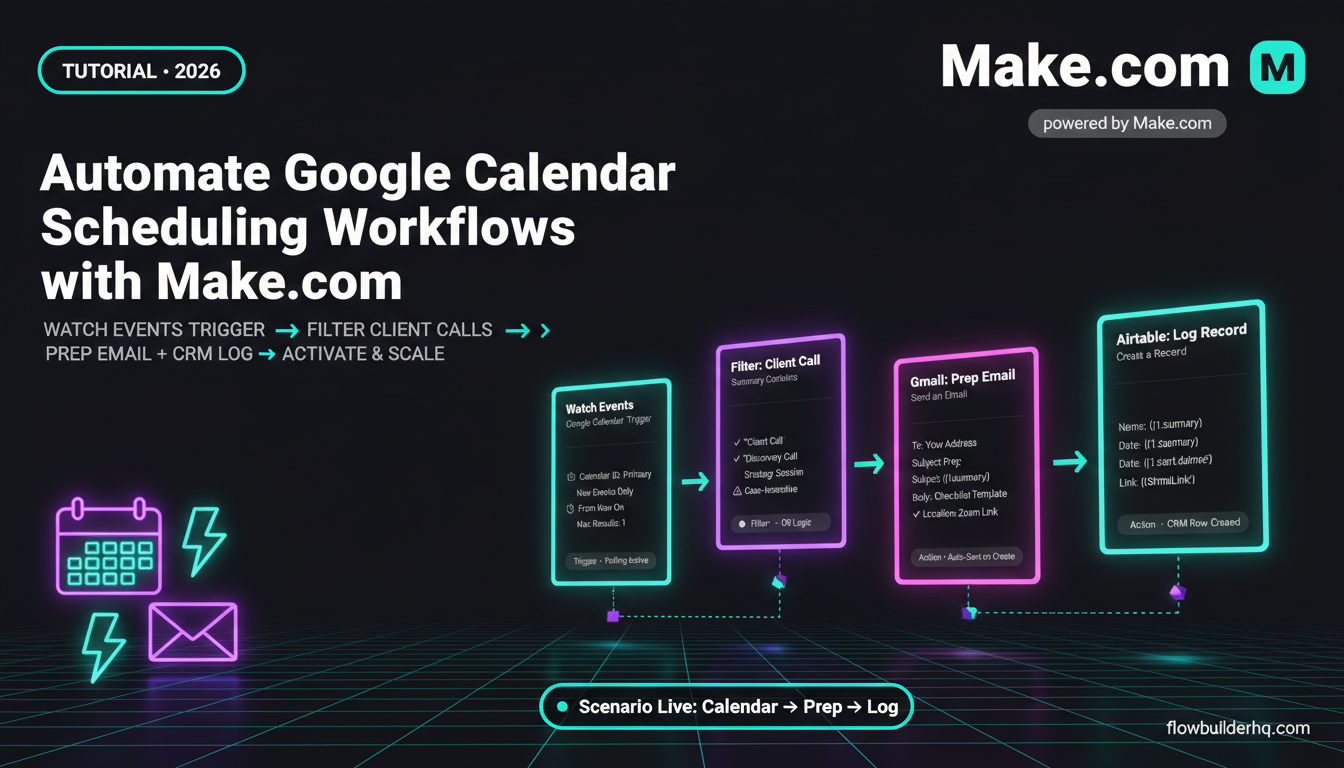 How to Use Make.com with Google Calendar to Automate Scheduling Workflows